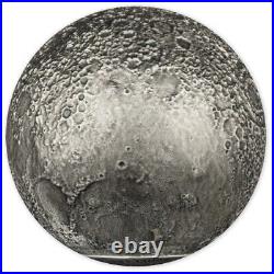 2023 Barbados The Moon Antiqued 3 oz. 999 Silver Spherical Coin 1,499 Minted