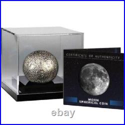 2023 Barbados The Moon Antiqued 3 oz. 999 Silver Spherical Coin 1,499 Minted