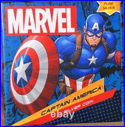 2023 Captain America Marvel 1 oz Silver Coin New Zealand Mint
