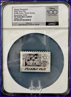 2023 Disney 100th Stamp Steamboat Willie NIUE-1 oz Silver Coin NGC PF 70 UCAM
