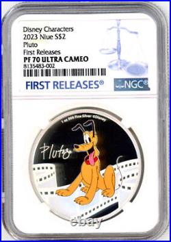 2023 Disney Mickey & Friends Pluto 1oz Silver Niue Coin NGC 70 FR