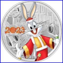 2023 Looney Tunes Year of the Rabbit Bugs Bunny 3 oz. 999 Silver Coin