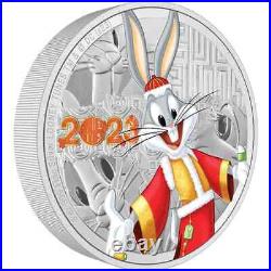 2023 Looney Tunes Year of the Rabbit Bugs Bunny 3 oz. 999 Silver Coin