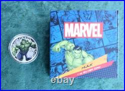 2023 Marvel's Incredible Hulk 1oz. 999 Fine Silver Niue $2 Coin, Colorized, Box