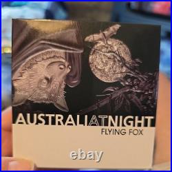 2023 NIUE Australia at Night Flying Fox 1 oz Silver Black Proof Coin