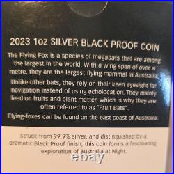 2023 NIUE Australia at Night Flying Fox 1 oz Silver Black Proof Coin