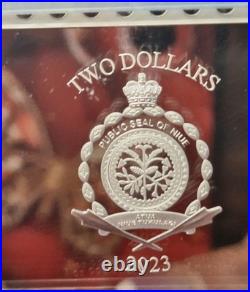 2023 NIUE S$2 Silver Proof10 Ultra Çameo WORLD STAMP SILVER OZ FREE Shipping