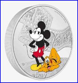 2023 NIue 3 oz Silver Proof Silver Proof Mickey and Friends Pluto Mintage 1000