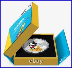 2023 NIue 3 oz Silver Proof Silver Proof Mickey and Friends Pluto Mintage 1000