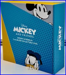 2023 Niue $10 Disney Characters Mickey & Donald 3 Oz Silver Coin NGC PF70UCAM FR