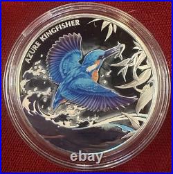 2023 Niue $1 Azure Kingfisher 1oz. 999 Silver Proof only 1000 Mintage