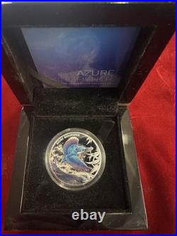 2023 Niue $1 Azure Kingfisher 1oz. 999 Silver Proof only 1000 Mintage