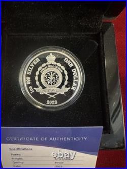 2023 Niue $1 Azure Kingfisher 1oz. 999 Silver Proof only 1000 Mintage