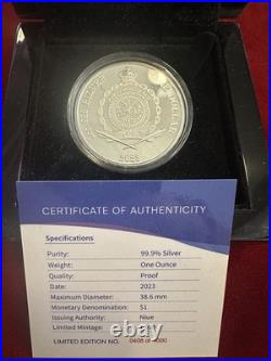 2023 Niue $1 Azure Kingfisher 1oz. 999 Silver Proof only 1000 Mintage
