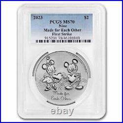 2023 Niue 1 oz Silver Mickey & Minnie PCGS MS-70 FS Made for each other