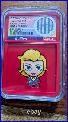 2023 Niue $2 Chibi Marvel Captain Marvel Stan Lee Cameo Edition