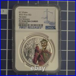 2023 Niue $2 DC Villains THE JOKER 1 oz Silver Coin NGC PF70 UC First Release