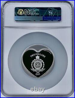 2023 Niue $2 Disney Characters Love Always Wins Heart Shaped Coin NGC PF70UCAM