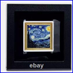 2023 Niue $2 VAN GOGH STARRY NIGHT 2oz 999 SILVER Coin withCOA, Box & Capsule