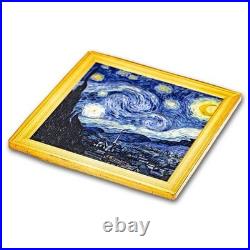 2023 Niue $2 VAN GOGH STARRY NIGHT 2oz 999 SILVER Coin withCOA, Box & Capsule