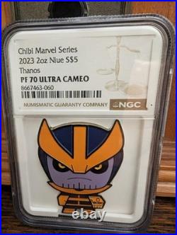 2023 Niue 2 oz Proof Silver Thanos NGC PF70 Ultra Cameo in Fatty Slab. Thick