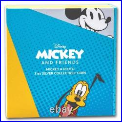 2023 Niue 3 oz Silver $10 Disney's Mickey Mouse & Pluto