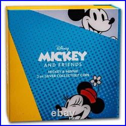 2023 Niue 3 oz Silver $10 Disney's Minnie & Mickey Mouse SKU#274406