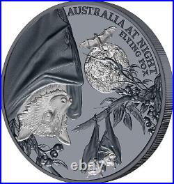 2023 Niue Australia at Night Flying Fox 1 oz Silver Coin with Mintage of 1000