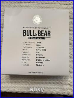 2023 Niue Bull and Bear Markets 1oz Silver Digitally Printed Coin 2023 Niue Bull and Bear Markets 1oz Silver Digitally Printed Coin