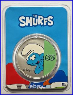 2023 Niue Colorized 1 oz Silver $2 Smurfs 65th Anniversary Coin in TEP