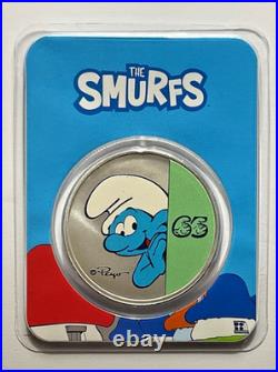 2023 Niue Colorized 1 oz Silver $2 Smurfs 65th Anniversary Coin in TEP