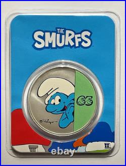 2023 Niue Colorized 1 oz Silver $2 Smurfs 65th Anniversary Coin in TEP