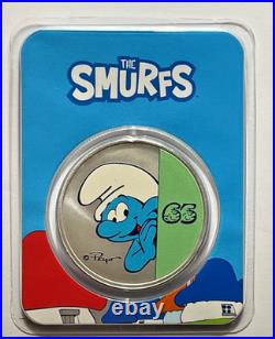 2023 Niue Colorized 1 oz Silver $2 Smurfs 65th Anniversary Coin in TEP