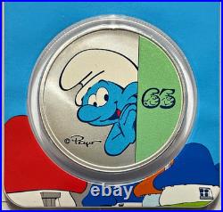 2023 Niue Colorized 1 oz Silver $2 Smurfs 65th Anniversary Coin in TEP