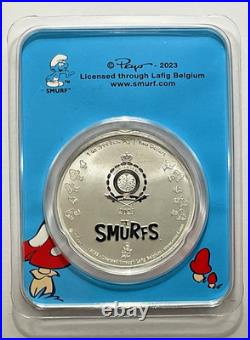 2023 Niue Colorized 1 oz Silver $2 Smurfs 65th Anniversary Coin in TEP