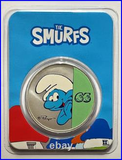 2023 Niue Colorized 1 oz Silver $2 Smurfs 65th Anniversary Coin in TEP
