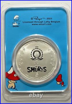 2023 Niue Colorized 1 oz Silver $2 Smurfs 65th Anniversary Coin in TEP