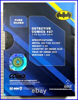 2023 Niue Comix DC Detective Comics #27 Batman 2 oz Silver Colorized #0219/1000
