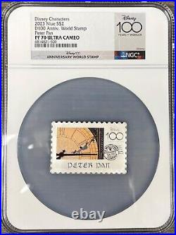 2023 Niue Disney 100th Ann. Stamp Peter Pan 1 oz Silver Coin NGC PF 70 UCAM