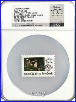 2023 Niue Disney 100th Stamp Snow White 1 oz Silver Coin NGC PF 70 UCAM