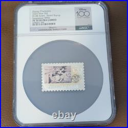 2023 Niue Disney 10 Steamboat Willie World Stamp 1oz Silver $2 Coin NGCX Proof10