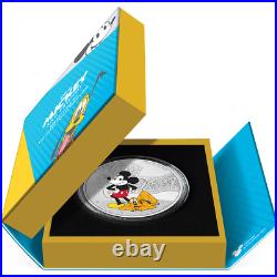 2023 Niue Disney Mickey and Friends Mickey and Pluto 3oz Silver Colorized Proof