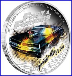2023 Niue Fast and the Furious Quarter Mile at a Time 1 oz Colorized Silver Coin