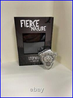 2023 Niue Fierce Nature Leopard 2oz Silver Antiqued Coin 1 of 2000 US Shipping