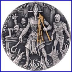 2023 Niue Gods of Anger Osiris 2 oz Silver Antiqued High Relief Coin OGP / COA 2023 Niue Gods of Anger Osiris 2 oz Silver Antiqued High Relief Coin OGP / COA