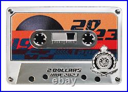 2023 Niue Invention of the Cassette Tape Coin 60th Anniv Colorized 2 oz Silver