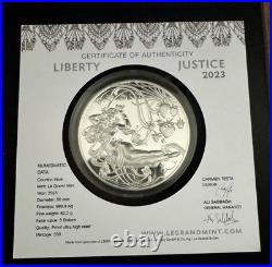2023 Niue Le Grand Mint Justice Liberty 2oz. 9999 Silver High Relief Proof Coin 2023 Niue Le Grand Mint Justice Liberty 2oz. 9999 Silver High Relief Proof Coin