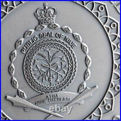 2023 Niue Mandala Rabbit 2oz Silver Antiqued Coin Swarovski Crystal Mintage 500