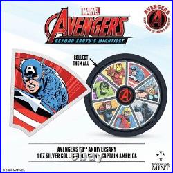 2023 Niue Marvel Avengers Captain America 1oz Silver Coin Special Collector Box
