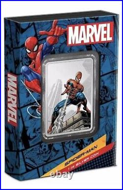 2023 Niue Marvel Spider Man Day 1 oz Silver Colorized Proof Poster Mintage 2023